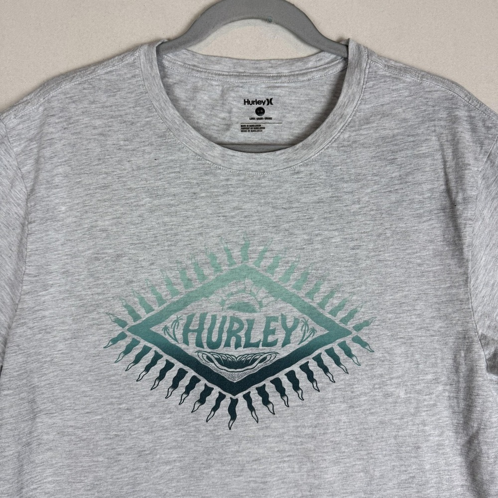 Hurley Shirt Mens Large Gray Surf Sunburst Graphic Tee Tagless Cotton‎ Blend - Picture 3 of 13